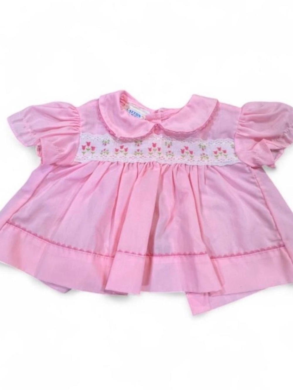 Vintage Pink Smocked Baby Dress